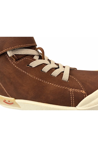 Papucumun Dünyası Çocuk Erkek/kız Yüksek Bilekli Bağcıklı Spor Ayakkabı Sneaker Kahverengi