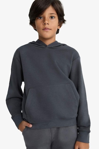 Defacto Erkek Çocuk Basic Düz Kapüşonlu Sweatshirt E9558a825auar126 Antrasit