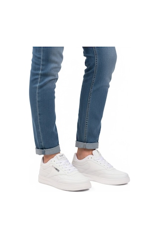 Beyaz Bağcıklı Hafif Cilt Erkek Spor Ayakkabı Marlow M Beyaz-beyaz