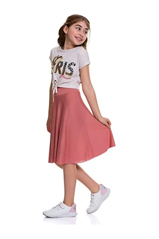 Aymeravm - Baskılı Kız Çocuk Elbise - Cck2706Ga Pudra