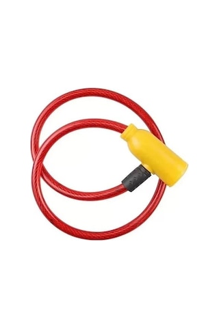 Zhltools İnce Bisiklet Kilidi Anahtarlı 6mm 65cm Kırmızı