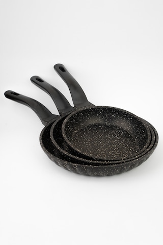 Masterchef Aluminyum Döküm 3'lü Dilimli Tava Siyah