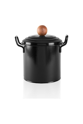 The Mia Stripe Bakliyat Ve Deterjan Saklama Kabı Siyah