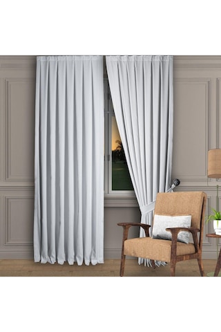 Beyaz Ada Fon Perde Normal Pile 1'e 2,5 Pile-beyaz Beyaz