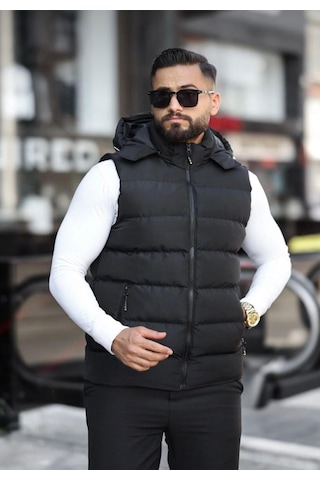 Tarz Wear Su Geçirmez Erkek Çıkarılabilir Kapüşonlu Yelek