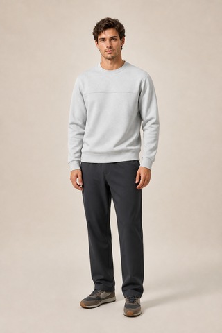 Redline Steni Yeni Sezon Erkek Regular Fit Kışlık Bisiklet Yaka Sweatshirt Gri