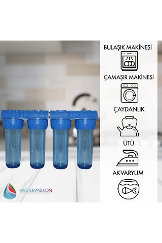 Watermelon Daire Bina Sayaç Girişi 4 Aşama Su Arıtma Sistemi Toz Tortu Çamur Pas, Klor, Kireç Önleyici Set
