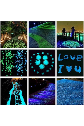 1200 Pcs Mavi Parlayan Kayalar Karanlık Çakıl Pebbles Güneş Taşları, İç Mekan Dış Mekan Dekorasyonları