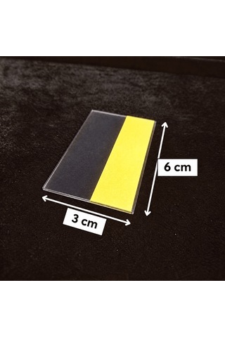 Cep Tipi Yapışkanlı Şeffaf Etiketlik 6x3cm U Tipi 50li Paket 50 Adet