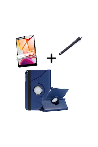 Samsung Uyumlu Galaxy Tab S6 Lite Kılıf P610 P615 P617N Kılıf Dönen Tablet Kilifi Ekran Koruyucu+Kalem