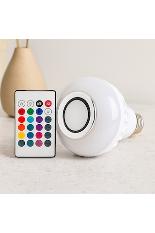 Kumandalı Rgb Led Ampul Bluetooth Hoparlör 7w/3w