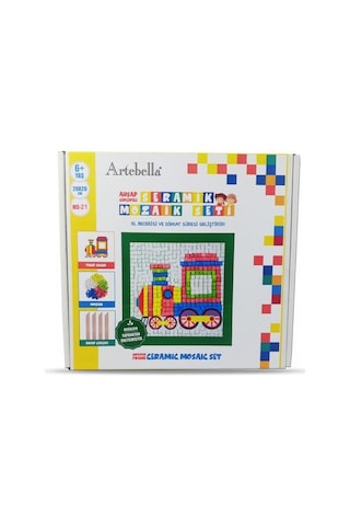 21 I Çocuk Ahşap Çerçeveli Seramik Mozaik Set 20x20 Cm
