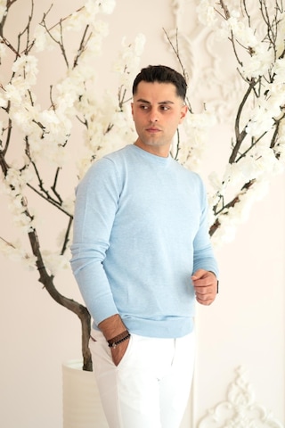 Sıfır Yaka Pamuklu Slimfit Basic Erkek Triko Kazak 001