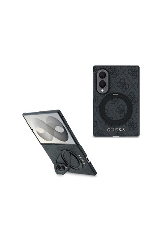 Samsung Galaxy Z Fold 8 Uyumlu Kılıf Guess Lisanslı M-safeli 360 Standlı Pu Klasik Yazı Logolu Kapak Siyah