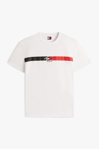 Tommy Hilfiger Tjm Erkek Regular İmza Şeridi T Ext Beyaz T-shirt-13661 Beyaz