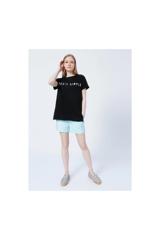 Fashion Frends 22y0655k1 Lastikli Rahat Kalıp Düz Mint Kadın Şort