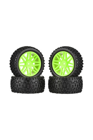 Maiyame 1:10 Ölçekli 4x4 Suv İçin 85mm Yeşil Kauçuk Lastikler, Jantlı, Yüksek Tutku, Engelleri Kolayca Aşar