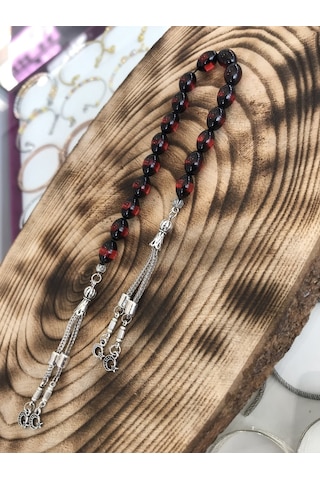 Sultan Telkari Kırmızı Sürmeli Model Toz Kehribar Zaza Tesbih