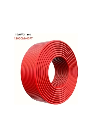 Chuangyinshop 1 Parça Kalaylı Bakır Panel Uzantı Kablosu 10awg Red 40ft 36v Çalışma Voltajı