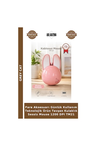 Fare Aksesuarı Günlük Kullanım Teknolojik Ürün Tavşan Kulaklık Sessiz Mouse 1200 Dpı Tm21 Diğer
