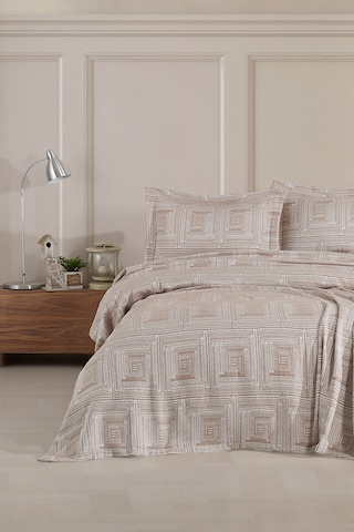 Birhome Concorde Çift Kişilik Yatak Örtüsü Takımı Bej