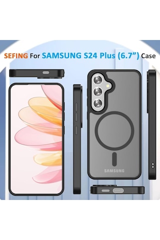 Samsung Galaxy Uyumlu S24 Kılıf Mat Magsafe Şarj Titanyum