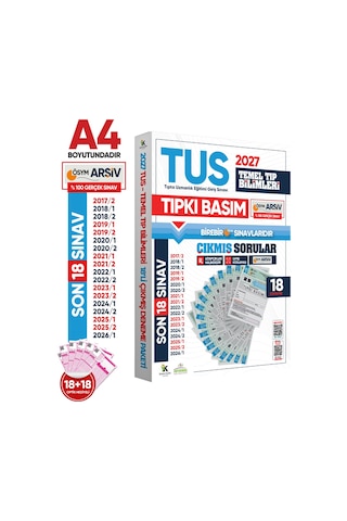 2027 TUS Temel&Klinik Tıp Bilimleri ÖSYM Çıkmış Soru Tıpkı Basım Son 10 Yıl 36lı Deneme Kitapçığı