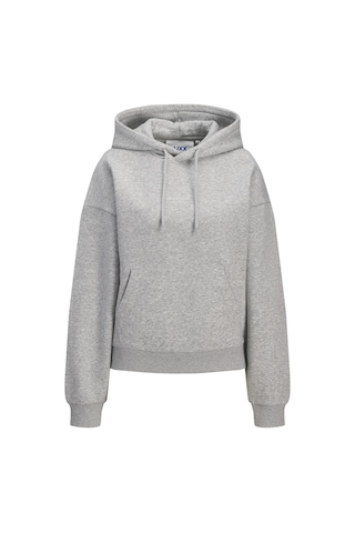 Jack & Jones Kadin Minimal Logo Baskili Kapüsonlu Sweatshirt - Studio - 12280152 Light Grey Melange