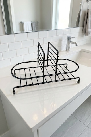 Makri Home Siyah Sıvı Sabunluk Standı Tezgah Üstü Banyo Mutfak Düzenleyici, Yuvarlak Organizer