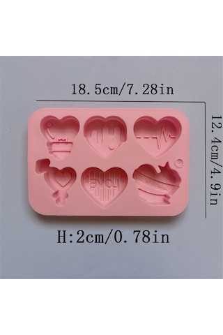 Gildedwill Aşk Kalp Çikolata Silikon Kalıp Şeker Bisküvi Kalıbı Aşk Buz Tepsisi Pişirme Aracı Hediye Aşk Fondan Kek Mum Kalıbı