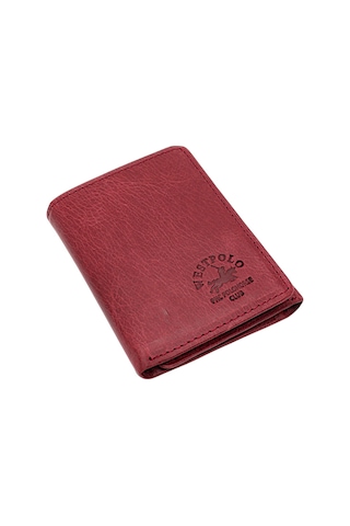 Westpolo Hakiki Eskitme Deri Kağıt Para Bozuk Para Ve Kart Bölmeli Unisex Cüzdan - Bordo Bordo