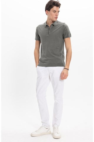 Tudors Erkek Slim Fit Dar Kesim Pamuklu Örme Triko Gri Polo Yaka Tişört-46226