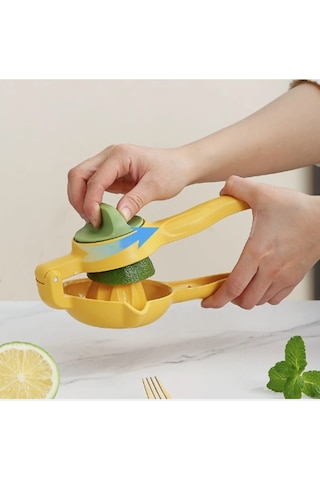 Plastik Limon Sıkacağı Yeni Nesil Ayarlı Pratik Limon Narenciye Sıkacağı Sarı - Yeşil