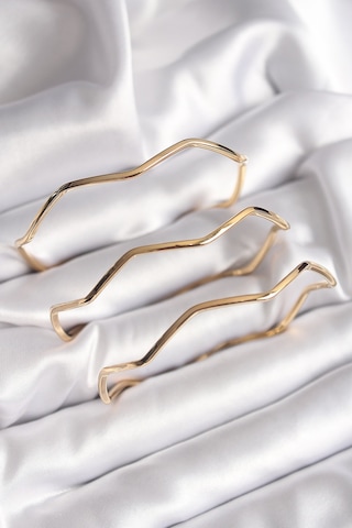 Gold Renk Zikzak Model Ajda Bileklik - Ebj261410w29314 Renkli