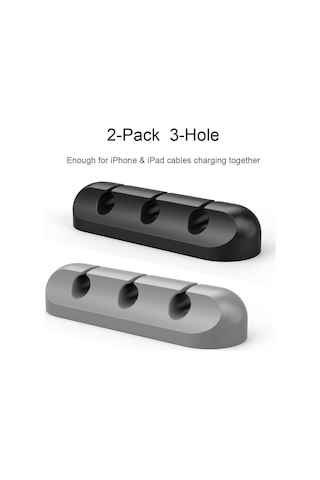 Kablo Yönetim Klipsleri, Pürüzsüz Yüzey Bağlantılı Gelişmiş Kablo Yönetim Düzenleyicisi, Masa Düzenleme Ve Kablo Toplama İçin 2'li Paket, Siyah