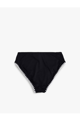 Koton Yüksek Bel Kroşe Detaylı Bikini Altı Siyah 5sak00059mm Siyah