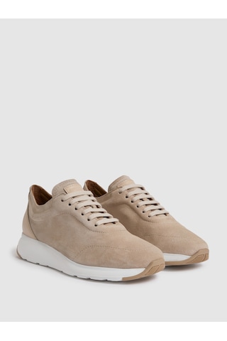 Cacharel Bej %100 Deri Süet Sneaker Ayakkabı