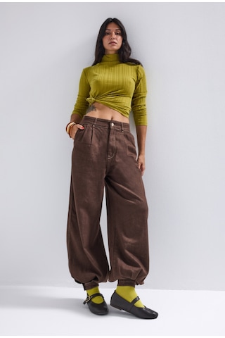 it's basic Kadın Kahve 1w6-16 Jogger Ballon Fit Bol Kesim Denim Jean