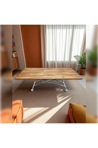 Ortadan Açılır Akıllı Masa Üst Mdf Alt Ayak Krom