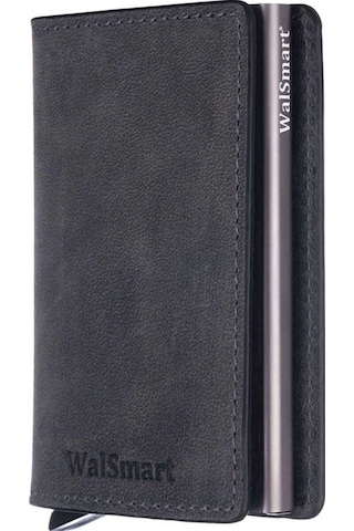 Walsmart Slim Crazy Akıllı Mekanizmalı Cüzdan Hakiki Deri