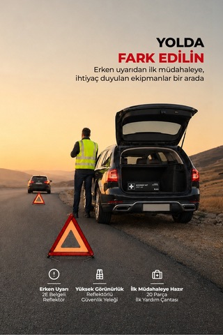 Araç Acil Durum Ve Kaza Seti 20 Parça İlk Yardım