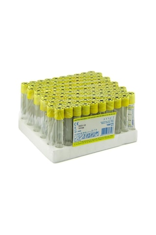 Vakumlu Kan Alma Tüpü Sarı Kapak 8.5 Ml 16x100 Mm 100 Adet