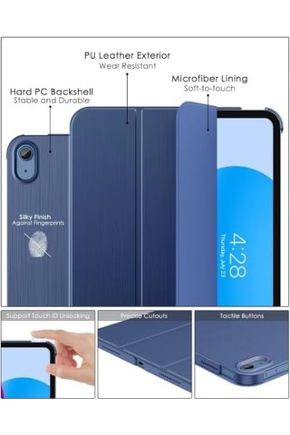İpad 11.nesil A16 11inç/10.nesil Uyumlu 10,9 İnç Kılıf - Uyku Modlu Ve Darbeye Dayanıklı Kaplama La