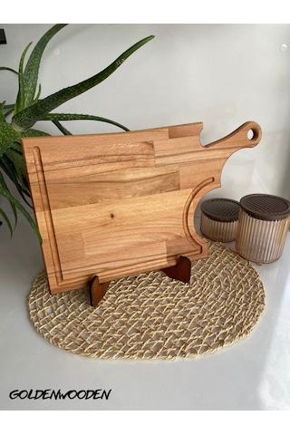 Balta Doğal Ahşap Sunum Tabağı Ahşap Sunumluk Kayın/gürgen Boy:45cm En:27cm