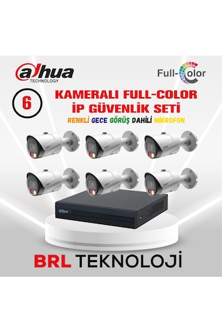 Dahua 6 Kameralı Full Color İp Güvenlik Kamera Seti
