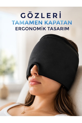 Soğuk & Sıcak Kompres Özellikli Jel Başlık Ergonomik Rahatlama Maskesi Düz Renkli