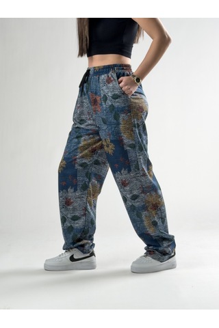 Cocopelli Paça Ayarlamalı Çiçek Desenli Jogger Pantolon Coc2804 Desenli