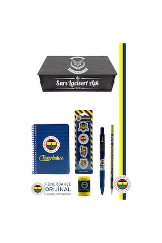 Fenerbahçe Orijinal Lisanslı Kalem Kalemtraş Bloknot Silgi Hediyelik Set Sarı 005 Sarı