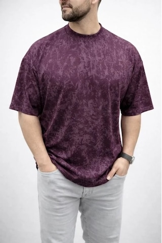Vexor Erkek Premium Tişört Osy Yumuşak Dokulu Yıkamalı Oversize T-shirt - Bordo
