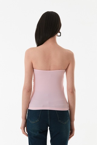 Fullamoda Basic Yanları Drapeli Straplez Büstiyer Pembe